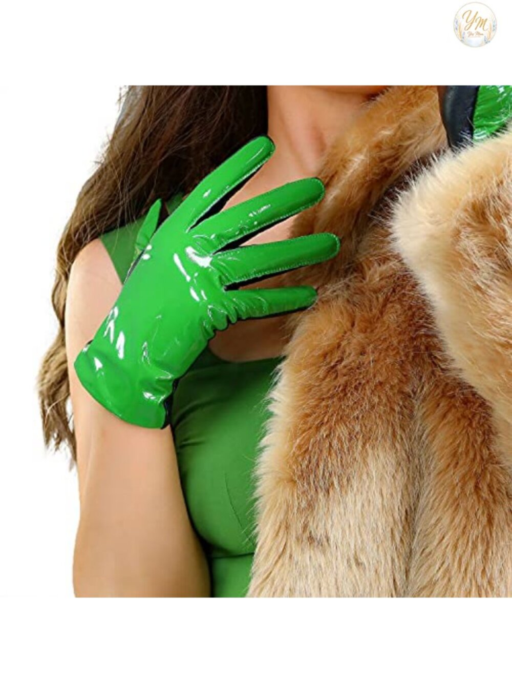 Genuine Goatskin Leather Gloves Velvet Lined Wrist Length Driving Party Dress
